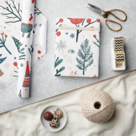 Papel De Regalo Espectaculares patrones de Navidades de invierno