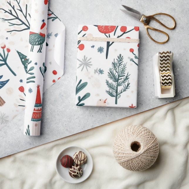 Papel De Regalo Espectaculares patrones de Navidades de invierno (Artesanía)