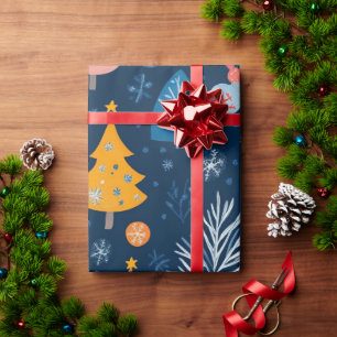 Papel De Regalo Espectaculares patrones de Navidades de invierno