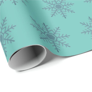 Papel De Regalo Espectáculo de nieve Patrón azul Motif Invierno