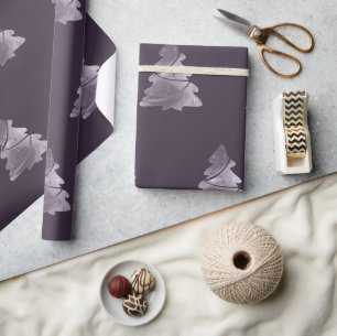 Papel De Regalo Espectáculo púrpura del patrón del árbol de Navida
