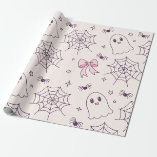 Papel De Regalo Espectador de Halloween y patrón de Spiderweb