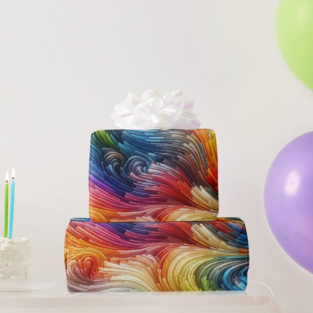 Papel De Regalo Espectro Swirl Resumen Contemporáneo (Regalos de fiesta)