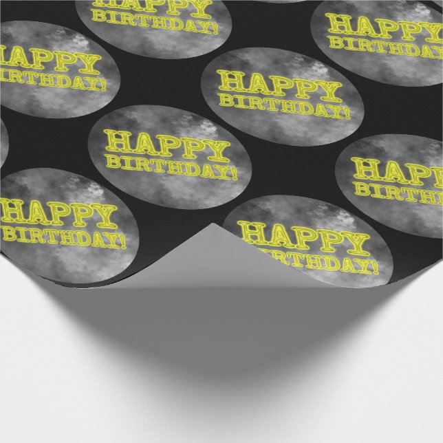Papel De Regalo Espeluznante Aura luce "FELIZ CUMPLEAÑOS!" (Esquina)
