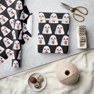 Papel De Regalo Espeluznante Con Café Helado