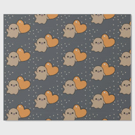 Papel De Regalo Espeluznante Cute Cardilla Cardilla Fantasma Patró