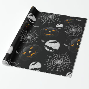 Papel De Regalo Espeluznante Patrón oscuro de Halloween