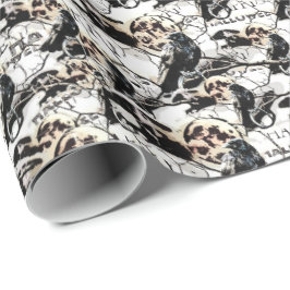 Papel De Regalo Espeluznante Raven Gótico En Halloween Adulto De L