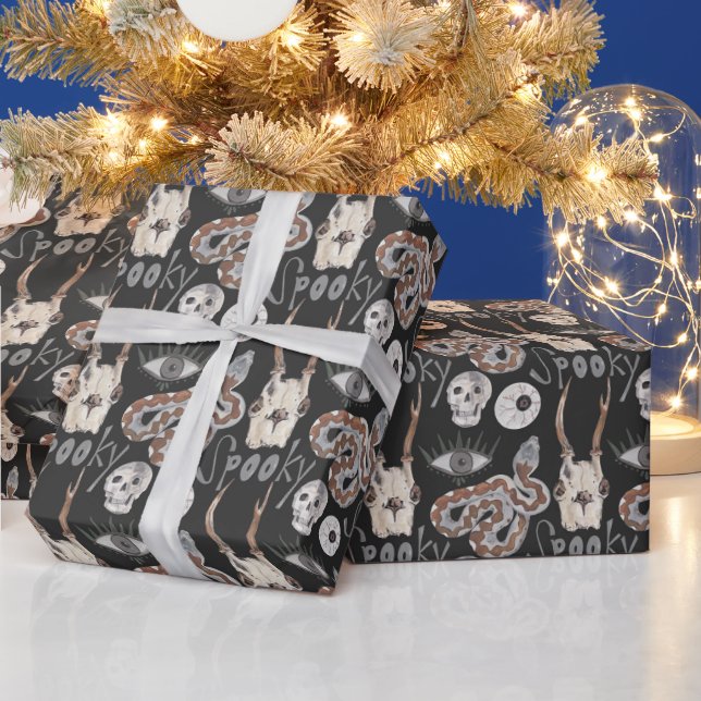 Papel De Regalo Espeluznante Snoweather Eye Black (Vacaciones)