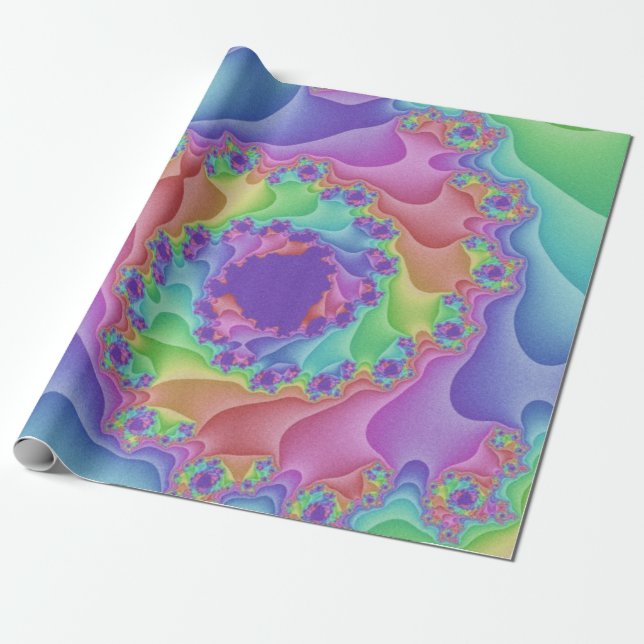 Papel De Regalo Espiral arcoiris pastel (Desenrollado)