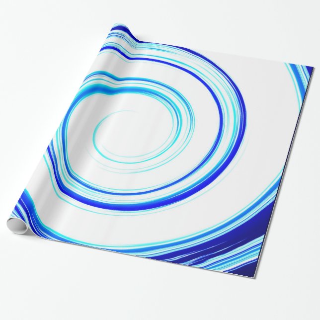 Papel De Regalo Espiral azul (Desenrollado)