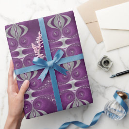 Papel De Regalo Espirales fractales magenta psicodélicas
