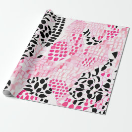 Papel De Regalo Espíritu de la tribu: rosa, negro y blanco