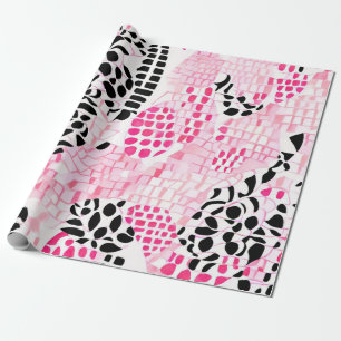 Papel De Regalo Espíritu de la tribu: rosa, negro y blanco