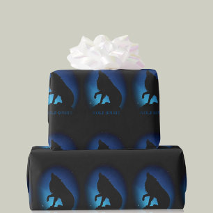 Papel De Regalo Espíritu lobo lobos de lobo negro envoltura de reg