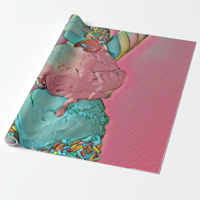 Papel De Regalo Espolvorines de helado (Desenrollado)