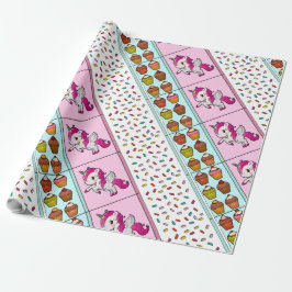 Papel De Regalo Espolvorines, unicornios y pastelillos