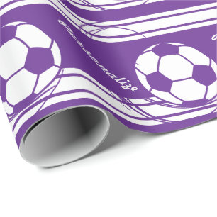 Papel De Regalo Esporádico Purple Soccer Ball