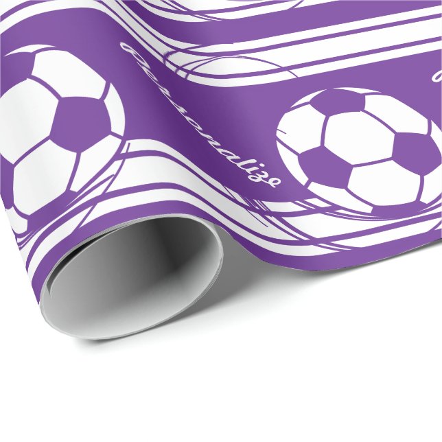 Papel De Regalo Esporádico Purple Soccer Ball (Esquina del rollo)