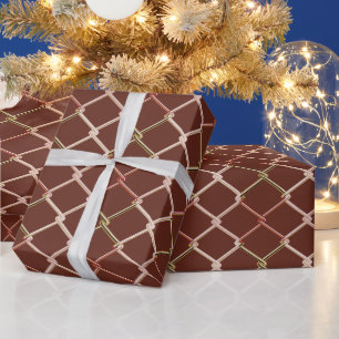 Papel De Regalo Espresso de cuadrícula de enlace de cadena