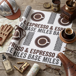 Papel De Regalo Espresso y Millas Base Ciclista Amante del Café
