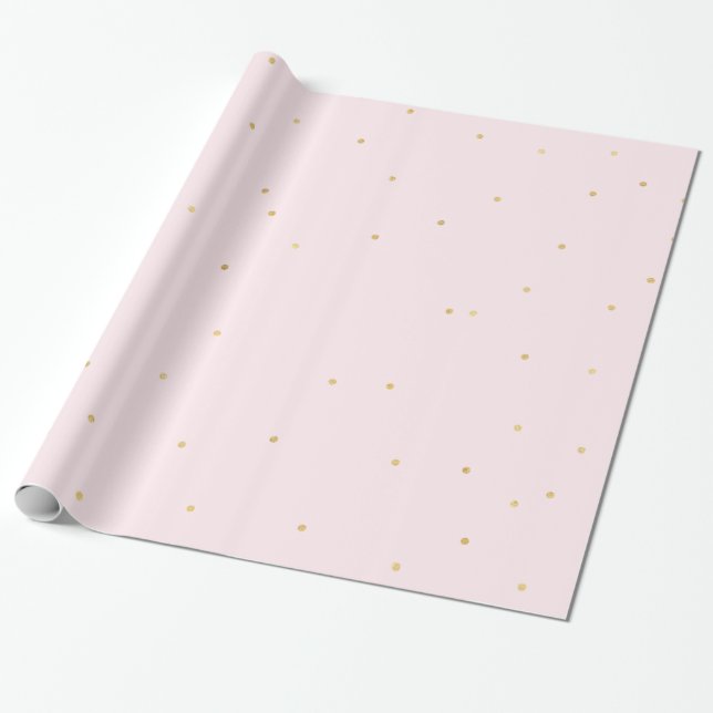 Papel De Regalo Espuma de confetti de oro rosado de Rubor (Desenrollado)