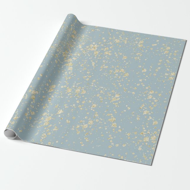 Papel De Regalo Espuma de Mar Azul Verde Gris Glam con Salpicadura (Desenrollado)