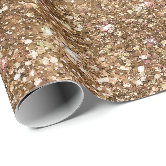 Papel De Regalo Espuma de oro de bronce (Esquina del rollo)