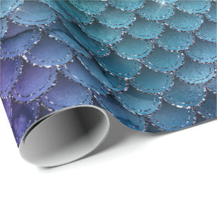 Papel De Regalo Espuma de sirena púrpura de Aqua verde azulada