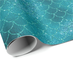 Papel De Regalo Espuma de sirena verde azulada