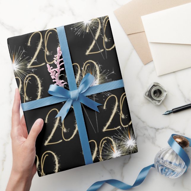 Papel De Regalo Espumantes de oro por 20 años (Regalar)