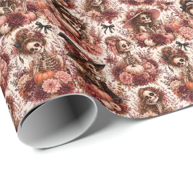 Papel De Regalo Esqueleto Botánico (Esquina del rollo)