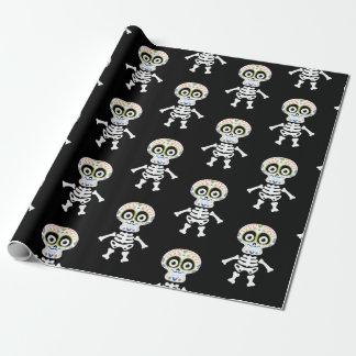 Papel De Regalo Esqueleto corto impreso Halloween