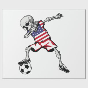 Papel De Regalo Esqueleto de Dabbing Fútbol Halloween Estados Unid
