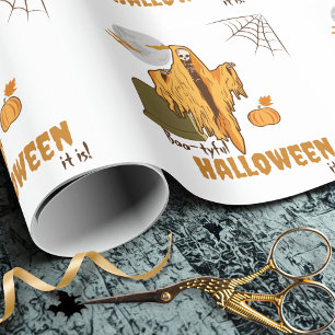 Papel De Regalo Esqueleto de Halloween con humor adulto personaliz