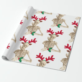 Papel De Regalo esqueleto de reno de los navidades