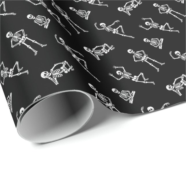 Papel De Regalo Esqueletos (Esquina del rollo)