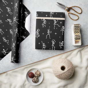 Papel De Regalo Esqueletos de baile de Halloween