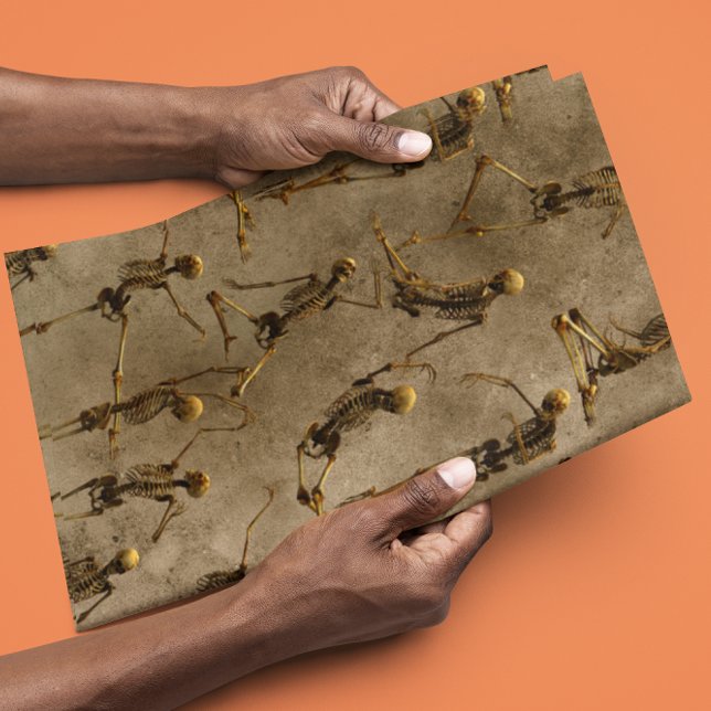 Papel De Regalo Esqueletos de Halloween bailando espeluznantes y e (Subido por el creador)