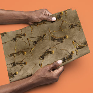 Papel De Regalo Esqueletos de Halloween bailando miedo espeluznant