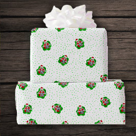 Papel De Regalo Esqueletos divertidos Ornamentos Santa Hats Spatte