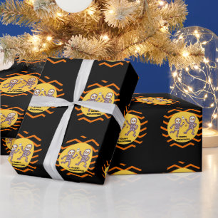 Papel De Regalo Esqueletos espeluznantes de moda de Halloween