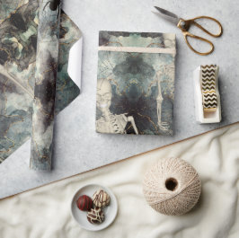 Papel De Regalo Esqueletos surgiendo de la artesanía de Halloween 