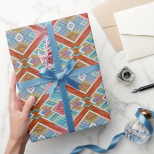 Papel De Regalo Esquema de color tribal - Estilo de la manta nativ