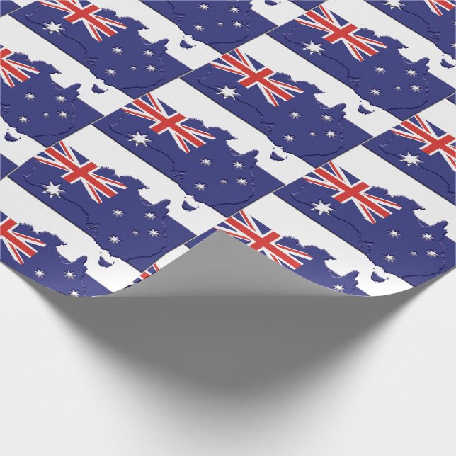 Papel De Regalo Esquema del mapa australiano de la BANDERA Patriót (Esquina)