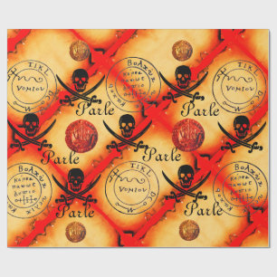 PAPEL DE REGALO ESQUEMA,SUAVES ,PIRATAS PARCHMENT MAP