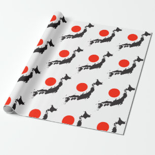 Papel De Regalo Esquema y círculo del mapa de Japón