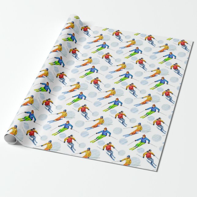 Papel De Regalo Esquí sobre nieve (Desenrollado)