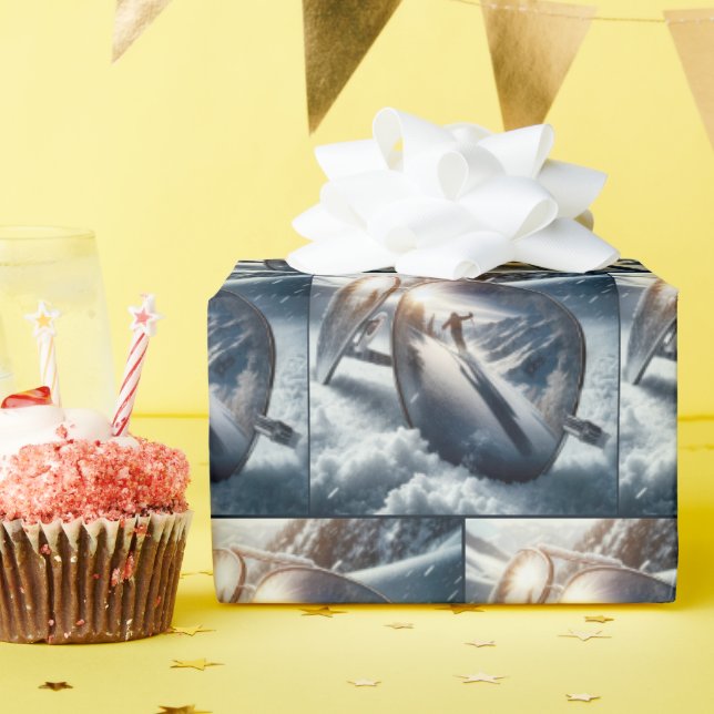 Papel De Regalo Esquiador De Invierno En Reflexión De Gafas De Sol (Fiesta de cumpleaños )