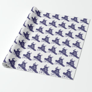 Papel De Regalo Esquiador de nieve atrapando ráfagas de nieve